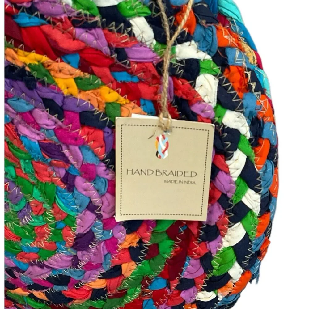 Chindi Boho Round‎ Shoulder Bag Hand Braided Made in India Original Tags